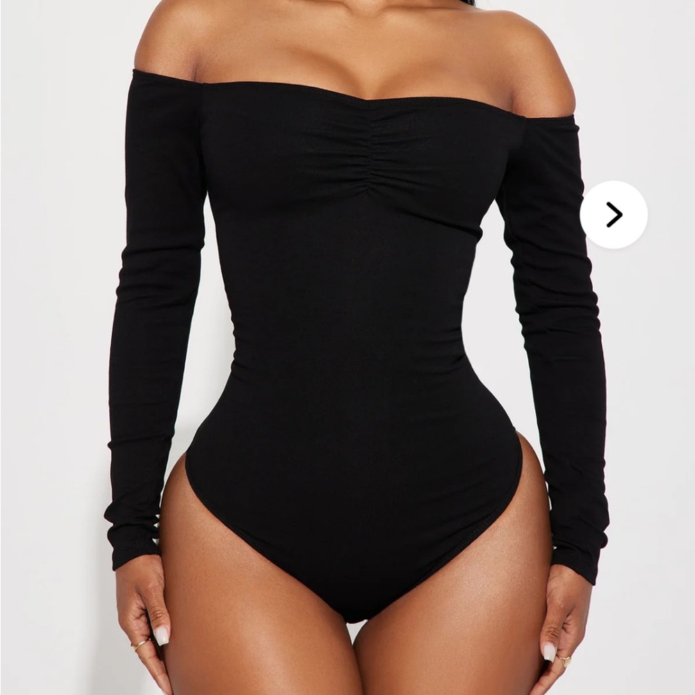 Fashion Nova Black Off-Shoulder Bodysuit
